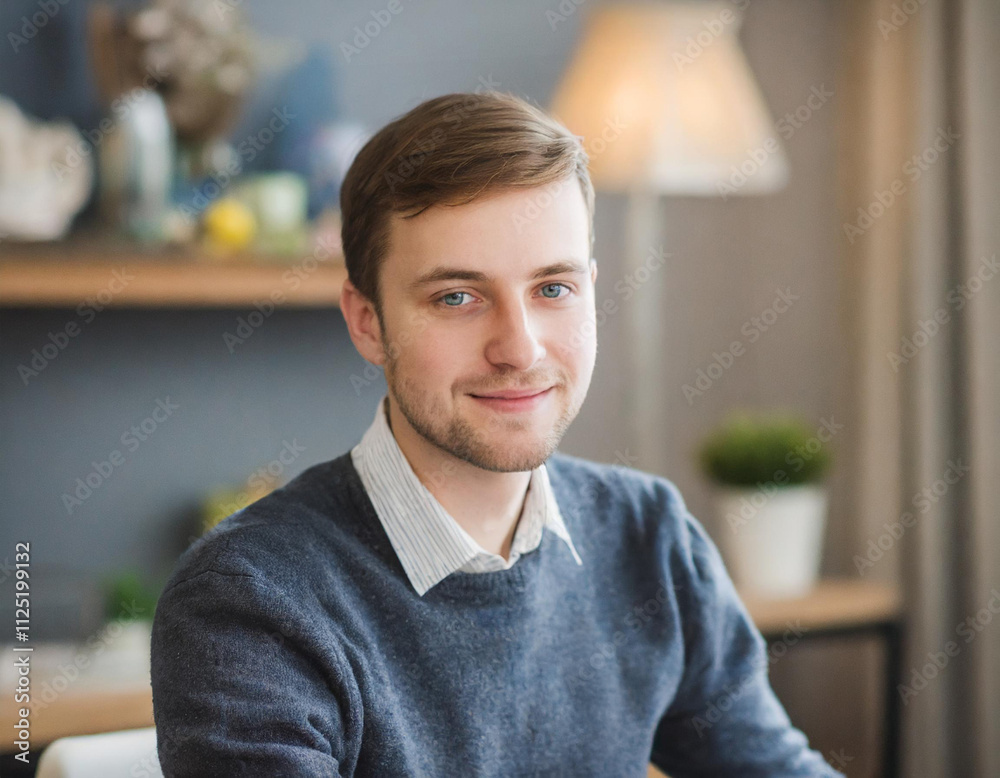 Naklejka premium Nieśmiały mężczyzna w średnim wieku