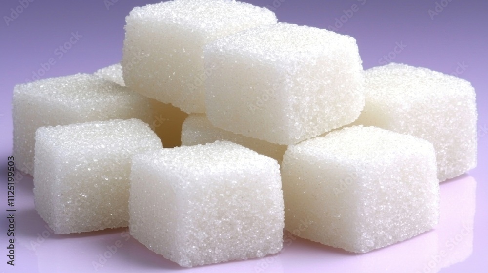 A Close-Up View of Refined Sugar Cubes A Close-Up View of Refined Sugar Cubes