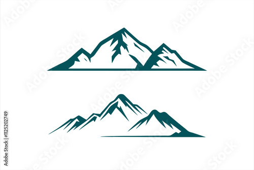 mountains vector, mountain logo icon silhouette vector art illustration