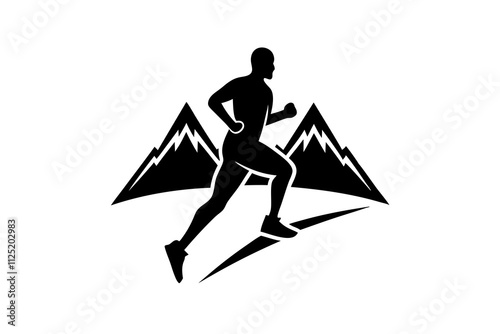 Trail Runner: Vector Illustration of Active Athlete Running Outdoors