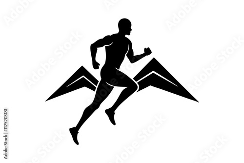 Trail Runner: Vector Illustration of Active Athlete Running Outdoors