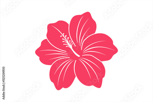 flower vector, hibiscus simple flower vector icon art illustration