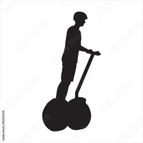 segway silhouette on white background
