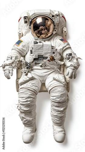 Astronaut in a white spacesuit, ready for exploration and discovery in outer space. photo