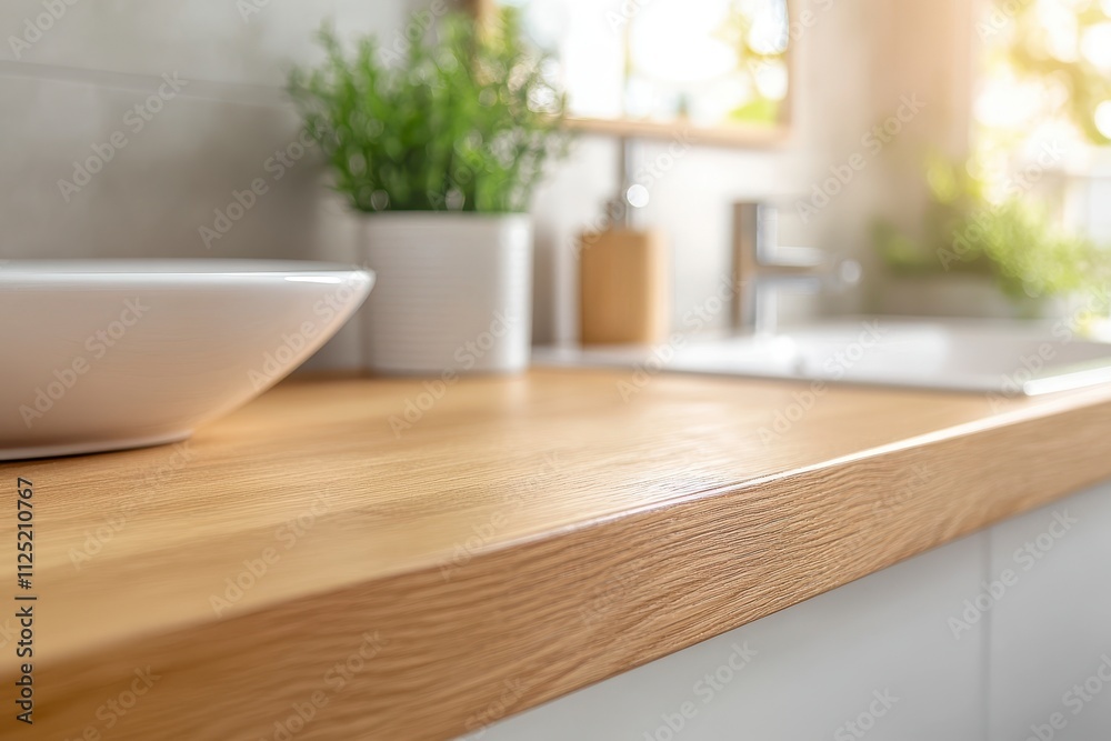 Modern Bathroom Vanity with Sustainable Wood Finish in Clean Minimalist Design