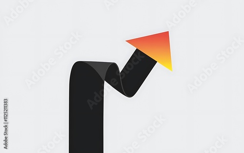 Black Arrow Vector Style Illustration on White Background