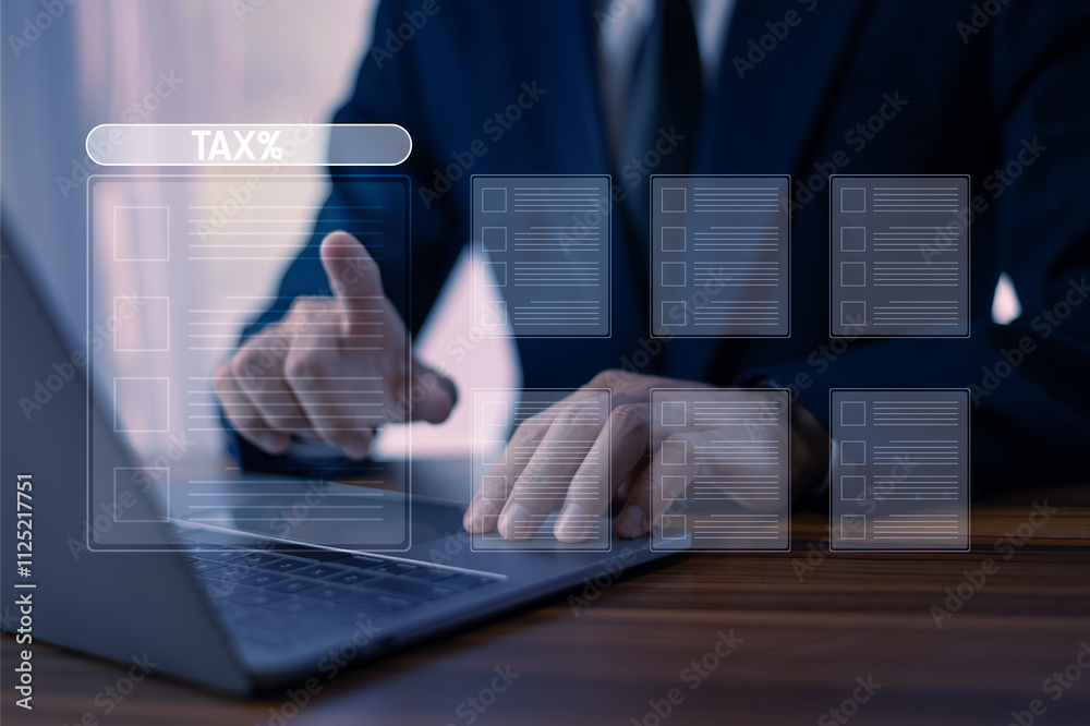 Businessman analyzing tax management strategies to optimize financial performance and ensure compliance with regulatory standards in a dynamic corporate environment.