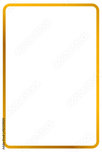 Gold potrait rectangular frame with curved corners