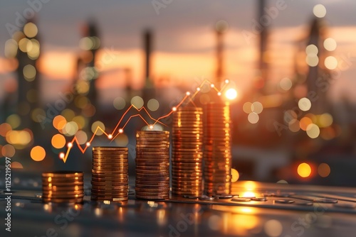 An illustration that emphasizes the rising costs of energy and shows the growth in energy prices. Generative Ai