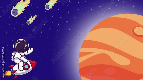 Discover the wonders of outer space with astronauts and shining stars in a colorful animation.