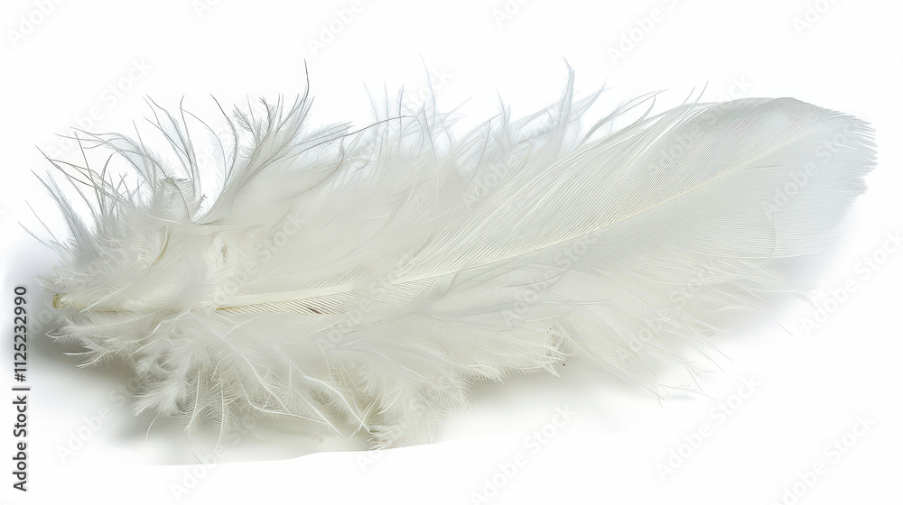white feather isolated on white white feather isolated on white