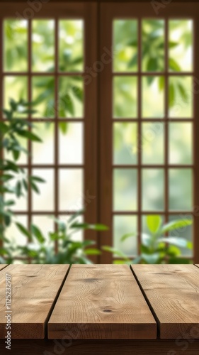 Wooden table in a sunlit room surrounded by green plants creating a relaxing atmosphere for gatherings