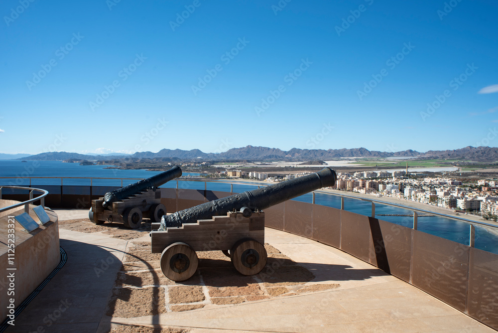 Ancient cannons in the castle of Aguilas Ancient cannons in the castle of Aguilas