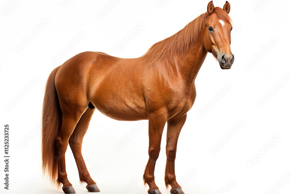 Chestnut horse isolated on clear white background Chestnut horse isolated on clear white background