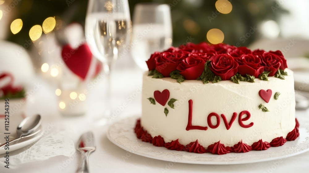 valentines day cakes, valentines day table adorned with a cake decorated in red roses and elegant icing that spells out love valentines day cakes, valentines day table adorned with a cake decorated in red roses and elegant icing that spells out love