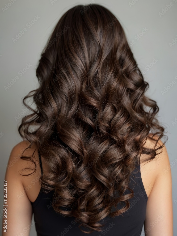 Naklejka premium women's hairstyle long dark hair