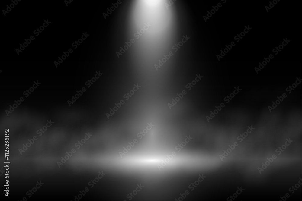 Spotlight With Smoke On Dark background. Vector Illustration Spotlight With Smoke On Dark background. Vector Illustration
