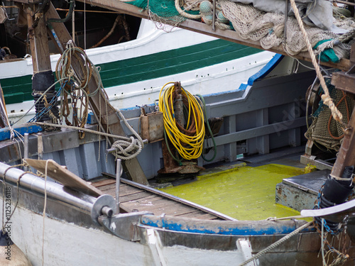 Equipment on deck of a fishing boat