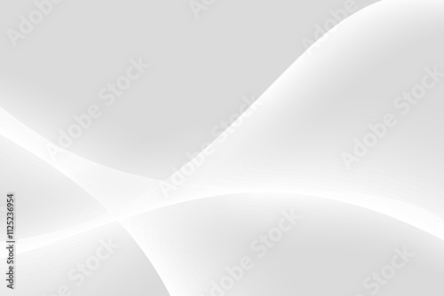 White Wave Lines Pattern On Gray Background With Copy Space. Vector Illustration. Abstract Business Wallpaper