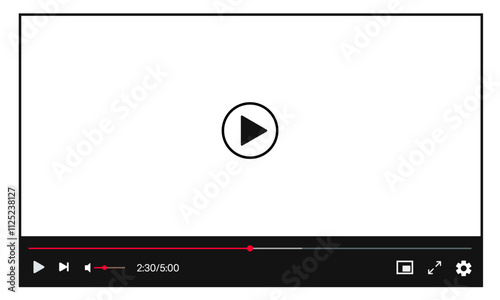 Video multimedia player: Mockup template design optimized for web interfaces.