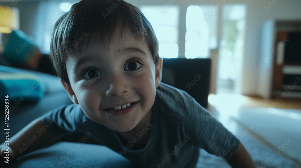 Young boy is smiling and looking at the camera Young boy is smiling and looking at the camera
