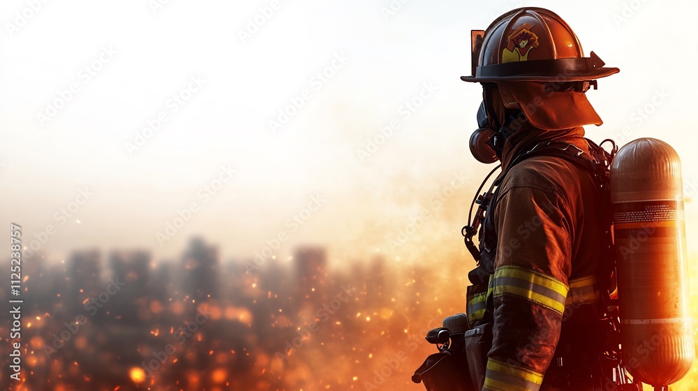 Brave Firefighter Facing Inferno: A Symbol of Courage and Sacrifice Brave Firefighter Facing Inferno: A Symbol of Courage and Sacrifice