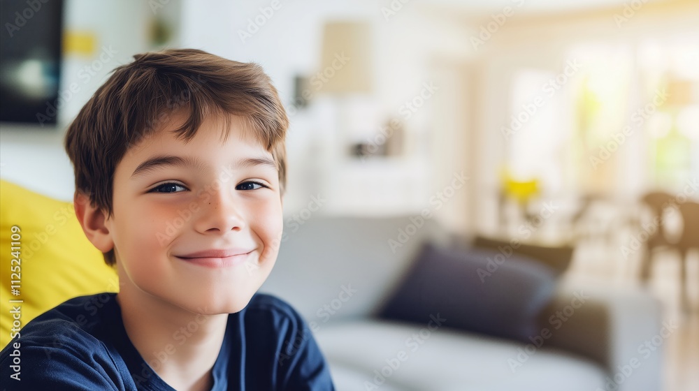 Boy is smiling and looking at the camera Boy is smiling and looking at the camera