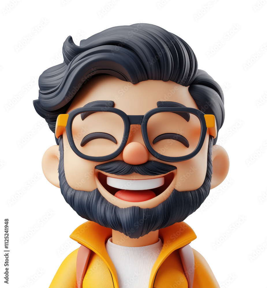 3d icon avatar cartoon man with glasses is smiling and wearing a yellow sweater on transparent png background 3d icon avatar cartoon man with glasses is smiling and wearing a yellow sweater on transparent png background