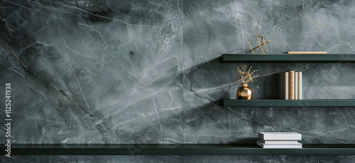 Luxe office interior marble wall backdrop for online meetings