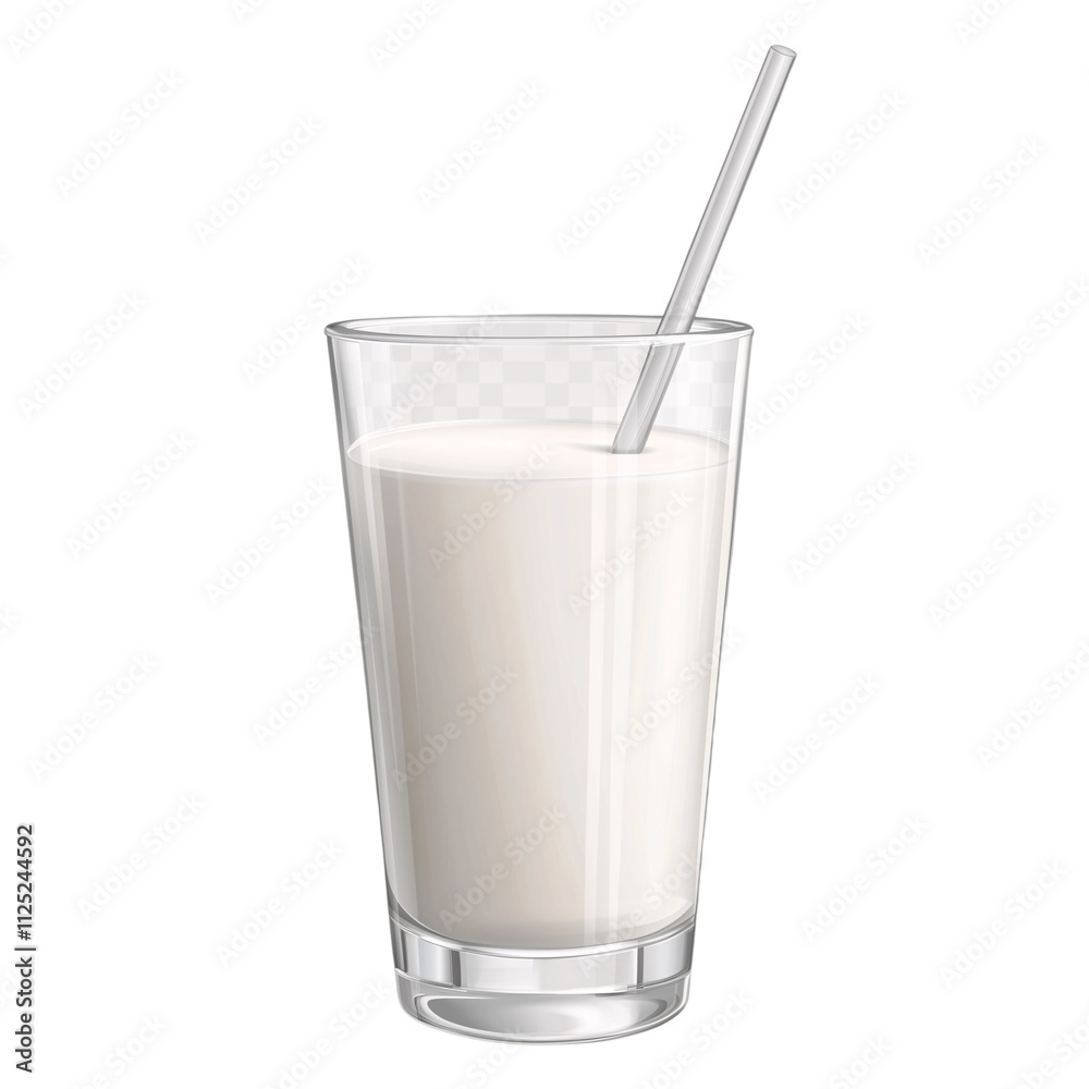 Refreshing glass of milk with straw transparent background drink photography minimalist style clean aesthetic Refreshing glass of milk with straw transparent background drink photography minimalist style clean aesthetic
