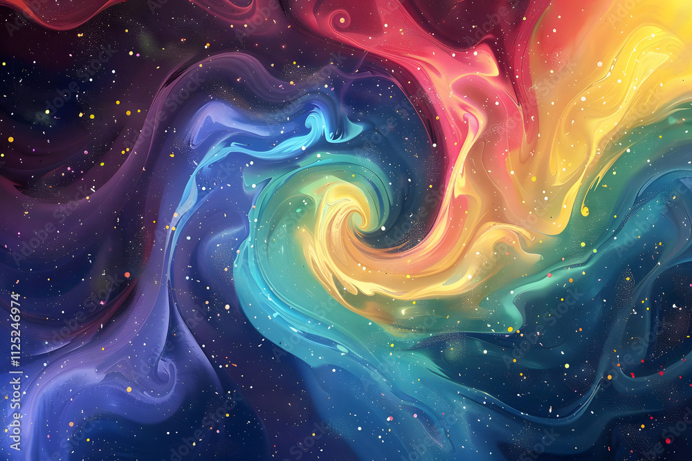 Obraz premium cosmic swirls: a vibrant interstellar canvas of mesmerizing colors and infinite possibilities. generative ai