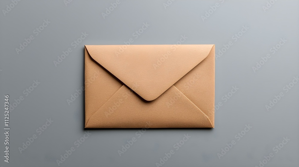 Awaiting the Unfolding: A single, closed brown envelope rests on a gray background, hinting at the mystery and anticipation of the message it holds.