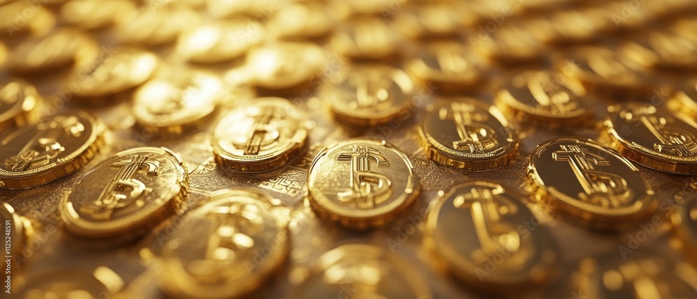 A close-up image of gold dollar symbols arranged in a grid, highlighting finance and wealth themes A close-up image of gold dollar symbols arranged in a grid, highlighting finance and wealth themes
