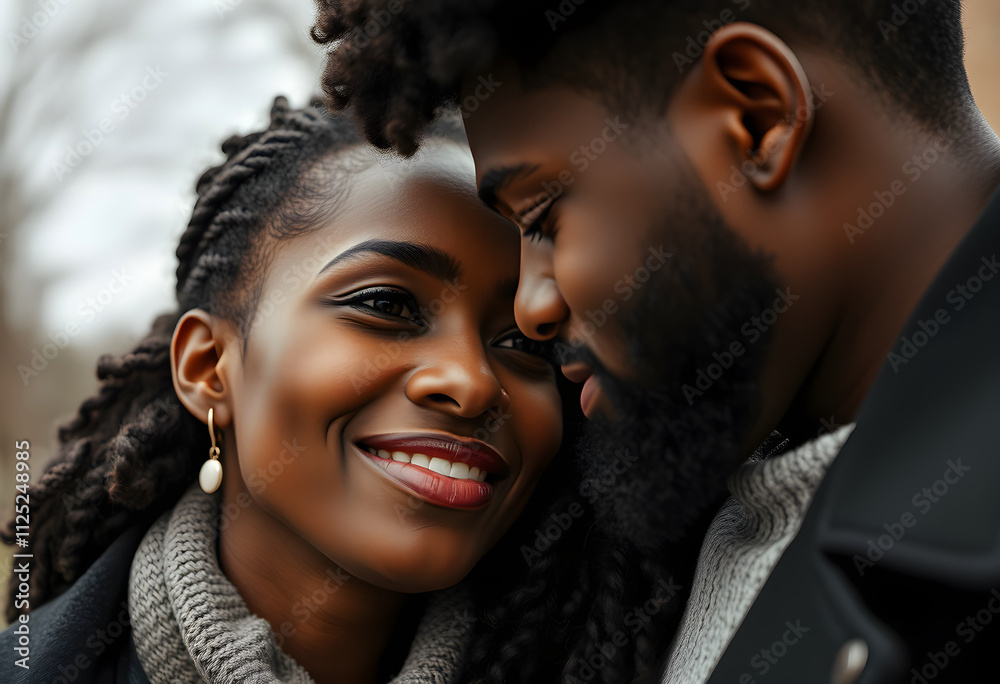 Primer plano de pareja de novios juntos con amor, cariño y ternura el día de San Valentín Primer plano de pareja de novios juntos con amor, cariño y ternura el día de San Valentín
