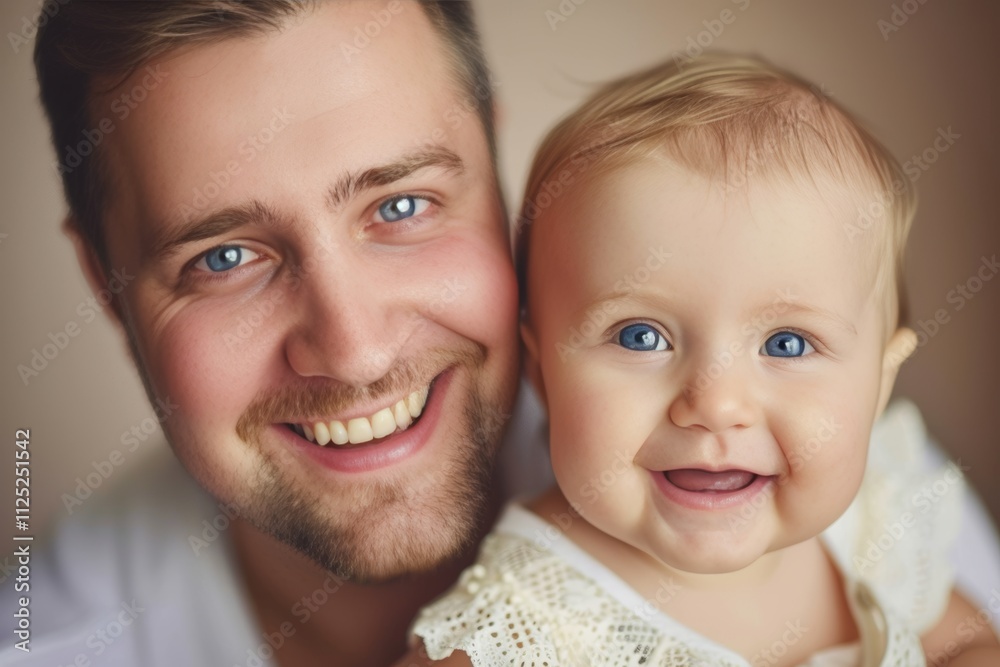 Heartwarming portrait of a joyful father and his adorable baby enjoying time together at home Heartwarming portrait of a joyful father and his adorable baby enjoying time together at home