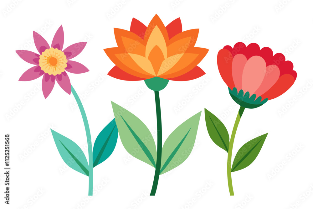 Fototapeta premium set of flowers