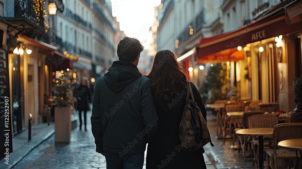 Romantic Stroll Through Parisian Evening Romantic Stroll Through Parisian Evening