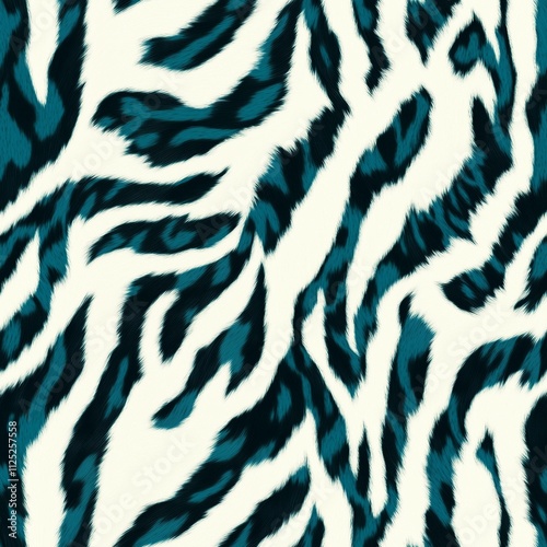 Bold turquoise zebra pattern covering a smooth surface in a stylish  modern design