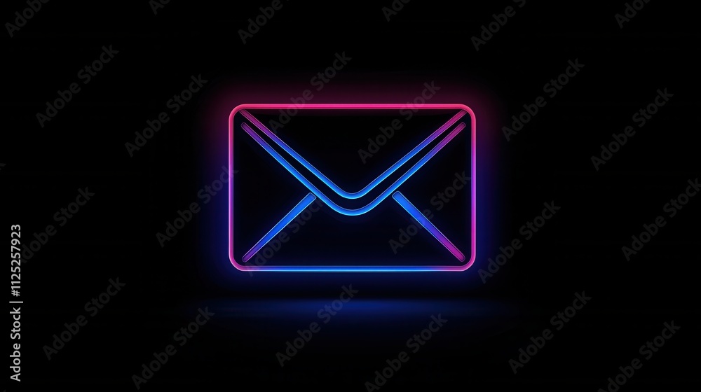Neon Envelope Icon Illustrating Modern Postal Design with Bright Colors and Artistic Flair Neon Envelope Icon Illustrating Modern Postal Design with Bright Colors and Artistic Flair