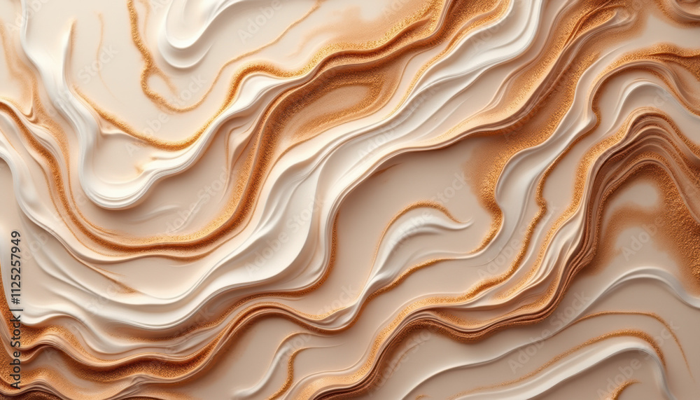 Sophisticated abstract marble design showcasing Mocha Mousse hues with flowing waves and textures. Sophisticated abstract marble design showcasing Mocha Mousse hues with flowing waves and textures.