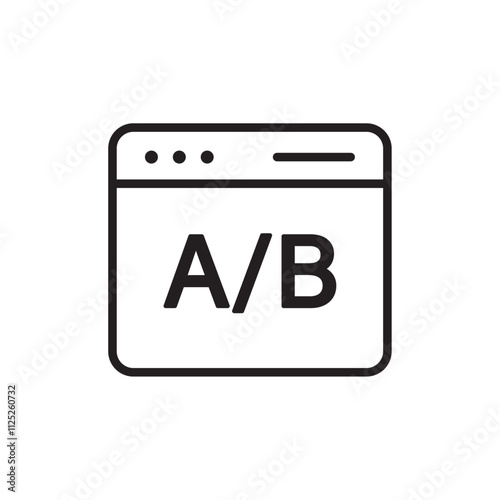 A B test icon Flat art in black and white isolated
