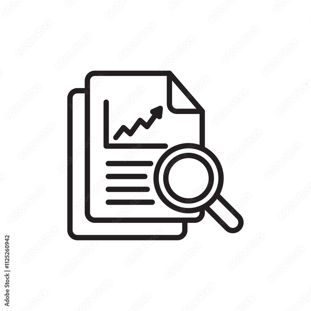 Analytics report icon Flat art in black and white isolated Analytics report icon Flat art in black and white isolated