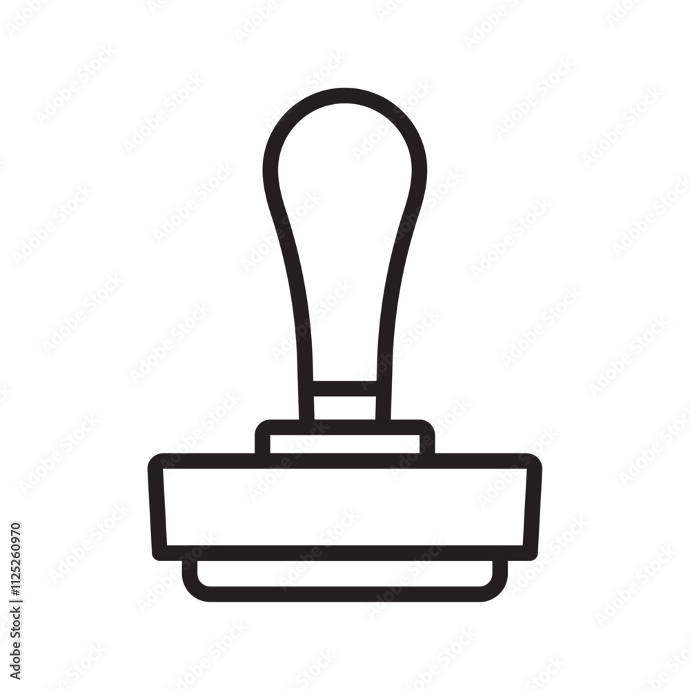 Approval stamp icon Flat art in black and white isolated Approval stamp icon Flat art in black and white isolated