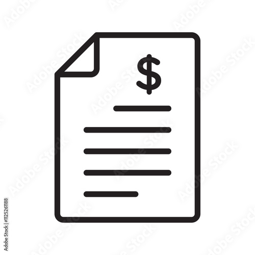 Bank statement icon Flat art in black and white isolated