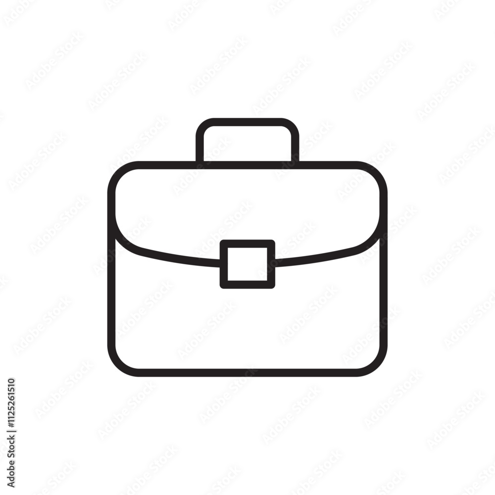Briefcase icon Flat art in black and white isolated Briefcase icon Flat art in black and white isolated