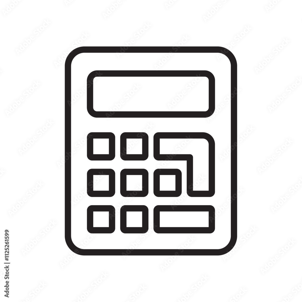 Calculator icon Flat art in black and white isolated Calculator icon Flat art in black and white isolated