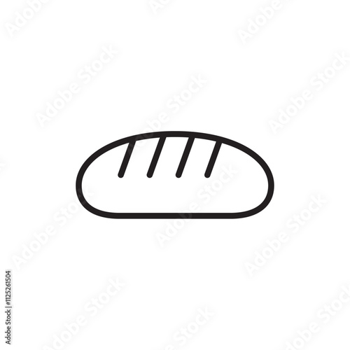 Bread loaf icon Flat art in black and white isolated