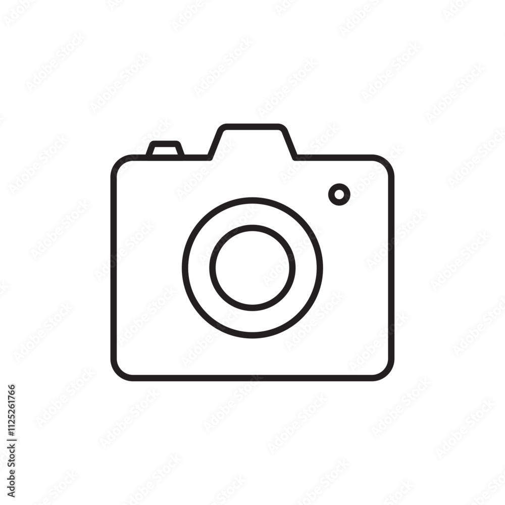 Camera icon Flat art in black and white isolated Camera icon Flat art in black and white isolated