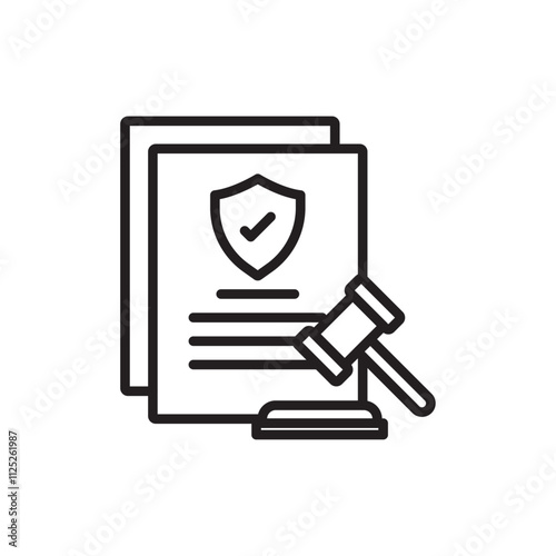 Code of conduct icon Flat art in black and white isolated