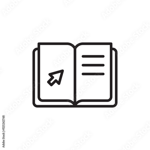 E-book icon Flat art in black and white isolated